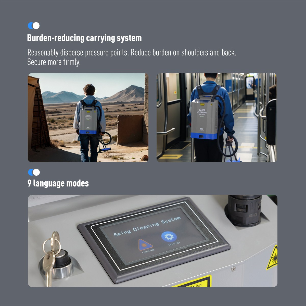 SFX 200W Self-propelled Backpack Laser Cleaning Machine Pulse Laser Cleaner Rust Paint Plating Remover